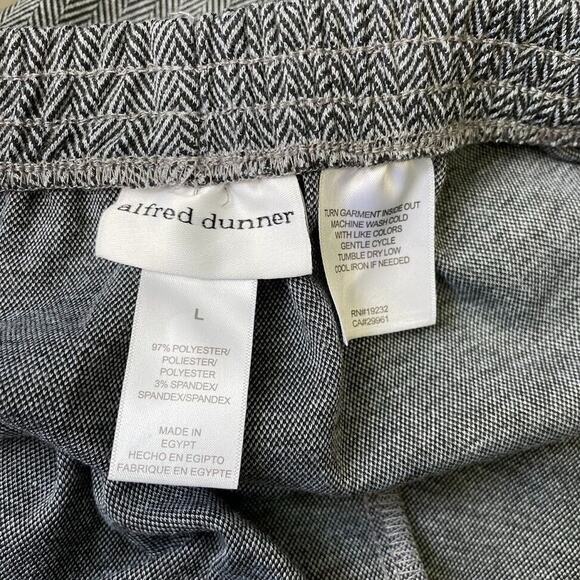 Alfred Dunner Dress Pants Size Large Trousers Herringbone Knit Twee Minimalist - Picture 6 of 6